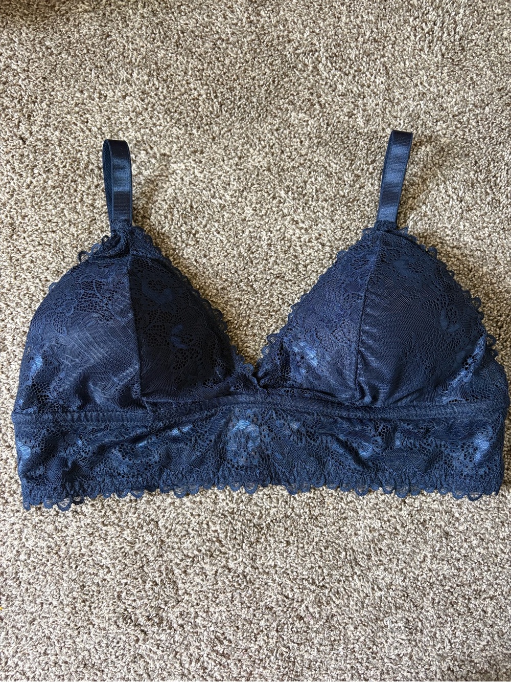 Delta Burke Navy Lace Bralette 1X Bra